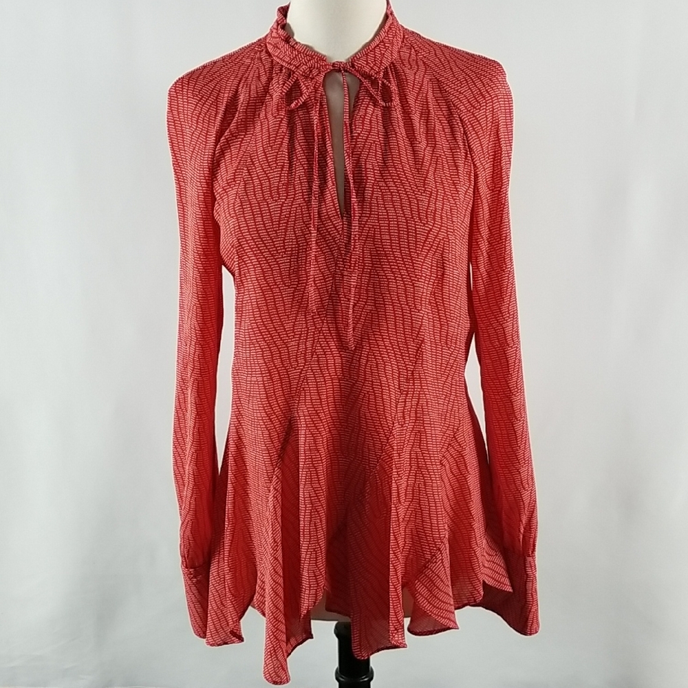 Derek Lam Collective RTR Red Bone Blouse